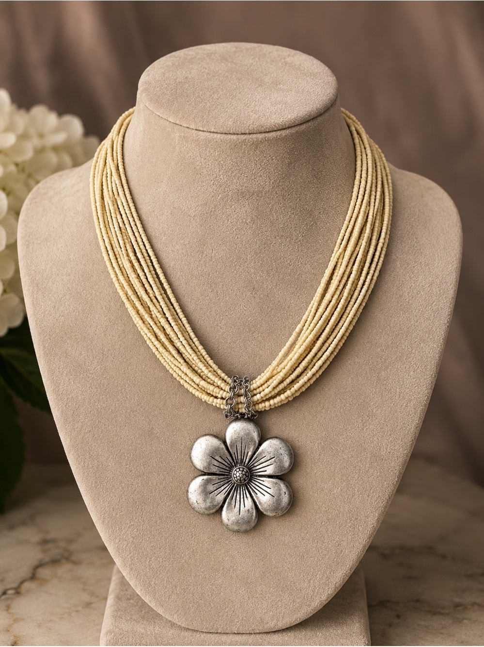 Beaded flower necklace